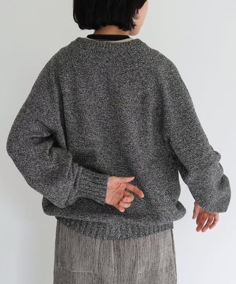YULA / NOIL SILK KNIT (BLACK MIX)