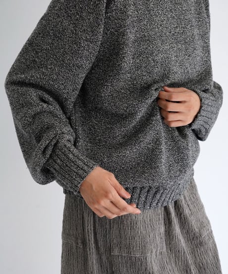 YULA / NOIL SILK KNIT (BLACK MIX)