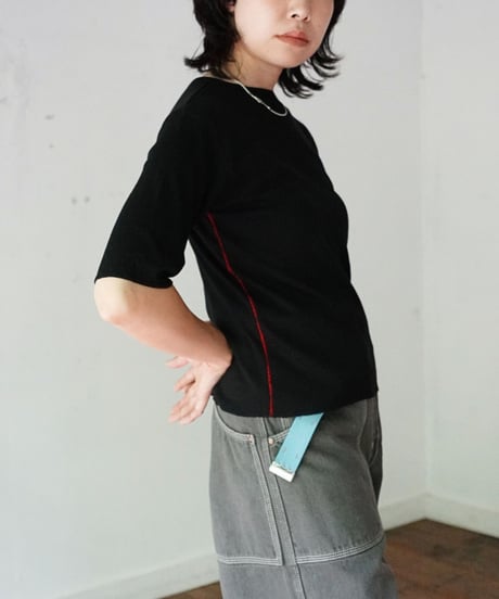 MEYAME / SOFT RIB HALF-SLEEVE TEE (3 COLORS)