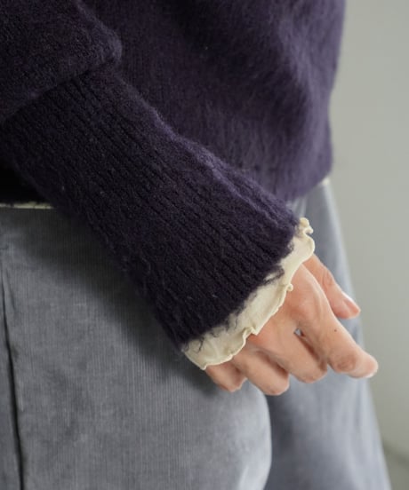 MEYAME / FLUFFY PULLOVER - CARDIGAN (NAVY)