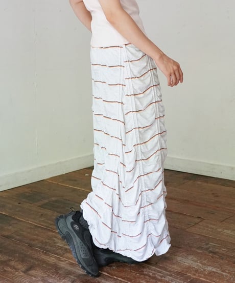 MEYAME / TUCKED JACQUARD BORDER SKIRT (2 COLORS)