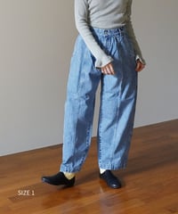 MEYAME / DENIM WIDE TUCK PANTS (2 SIZE)