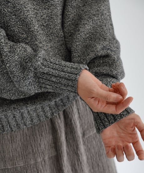 YULA / NOIL SILK KNIT (BLACK MIX)