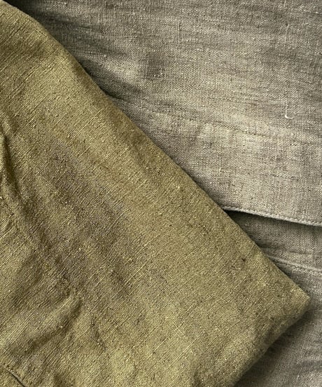 SOMEYA+METHO+puraa / handle button short vest (botanical khaki)