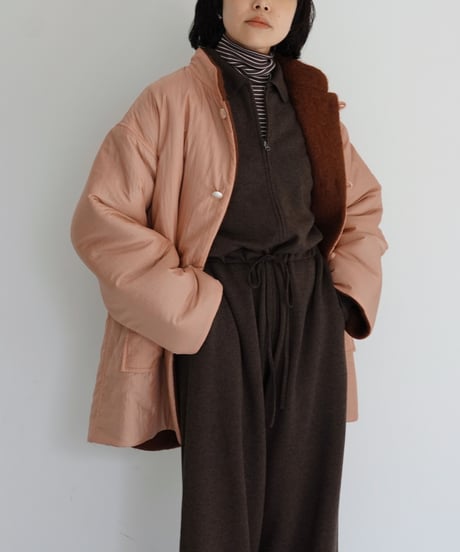 JöICEADDED / Dual Coat Taffeta & Boa (Coral / Mahogany)