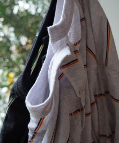 MEYAME / TUCKED JACQUARD BORDER CARDIGAN - PULLOVER (2 COLORS)