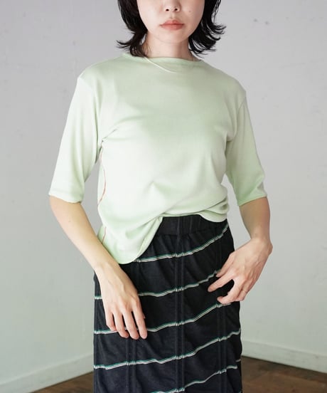 MEYAME / SOFT RIB HALF-SLEEVE TEE (3 COLORS)