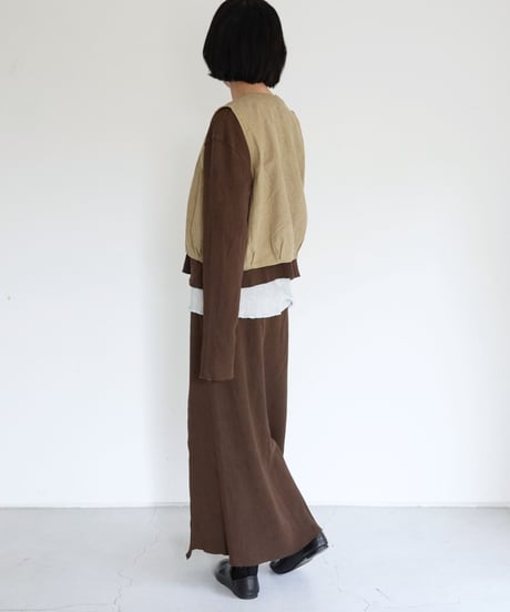 kéngo / recycled cotton rib long skirt (3 COLORS)