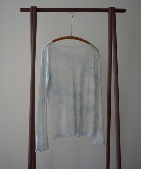 kéngo / tencel wool round neck long sleeve top (winter sky marble)