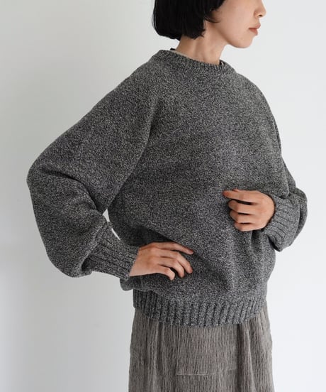 YULA / NOIL SILK KNIT (BLACK MIX)