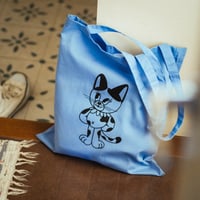 若林 萌 トートバッグ 『 Kitty 』/ スカイブルー
