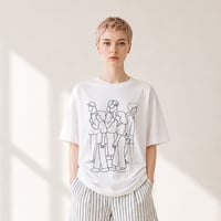 朝野ペコ Tシャツ『 歩く人 』/ ホワイト