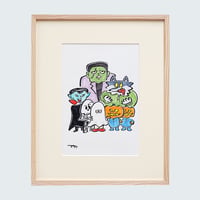 真坂人形 / 真坂 歩『 ハロウィン仲間 』直筆サイン入り原画 - “Halloween Friends” One-of-a-Kind Original Artwork (Signed)
