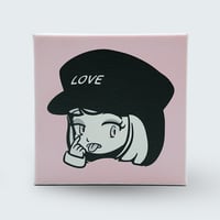 【受注生産】YOSHIOKA『 あっかんべ 』プリントキャンバス 10×10cm
