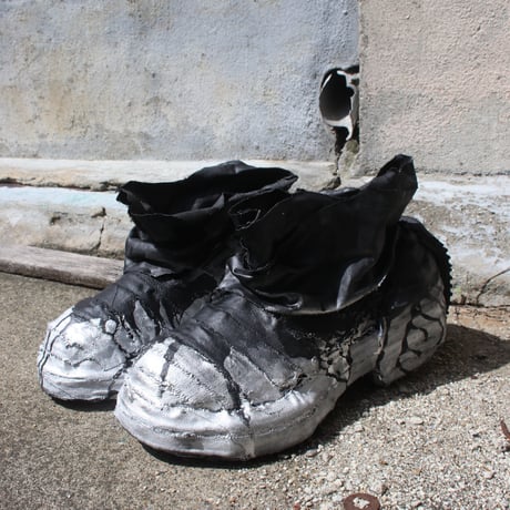SCAB BOOTS — BLACK × SILVER PAINT