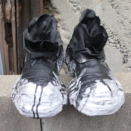 SCAB BOOTS — BLACK × SILVER PAINT