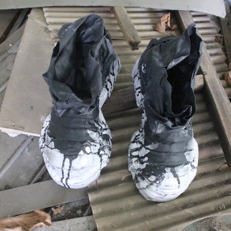 SCAB BOOTS — BLACK × SILVER PAINT