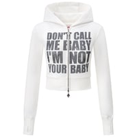 【 Sup Baby 】Not Your Baby Cropped Zip Hoodie