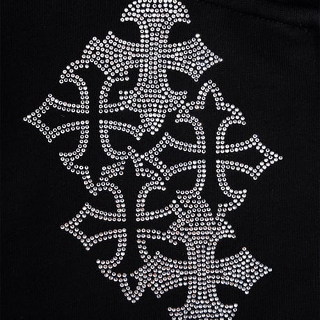 【 Sup Baby 】Multiple Cross Pierced Zip Hoodie Women'S