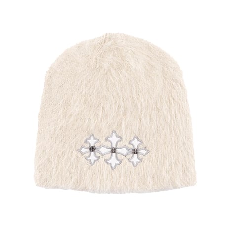 【 SUPPLIER 】Triple Cross Shaggy Knit Beanie