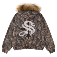 【 SUPPLIER 】Faux Fur Cross Zip Hoodie