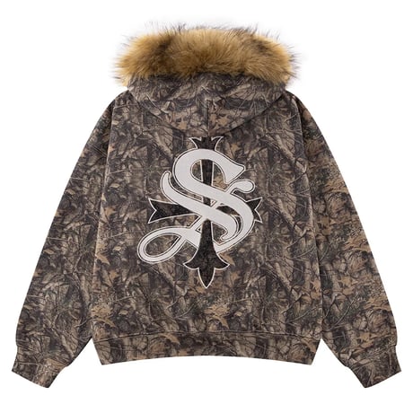 【 SUPPLIER 】Faux Fur Cross Zip Hoodie