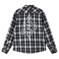 【 SUPPLIER 】Cross Rhinestone Flannel Check Shirt