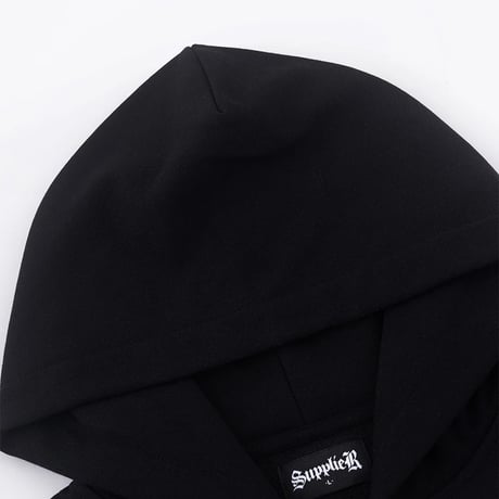 【 SUPPLIER 】Fire Bones Leather Patch Zip Hoodie