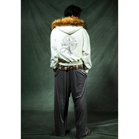 【 SUPPLIER 】Faux Fur Cross Zip Hoodie