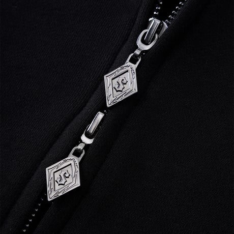 【 Sup Baby 】Multiple Cross Pierced Zip Hoodie Women'S