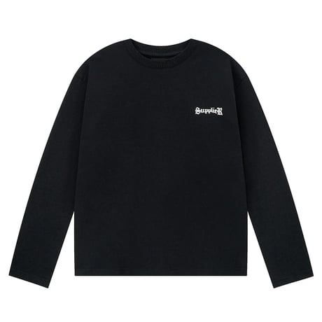 【 SUPPLIER 】Cross Rhinestone Long Sleeve Tee