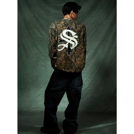 【 SUPPLIER 】Cross Rhinestone Long Sleeve Tee