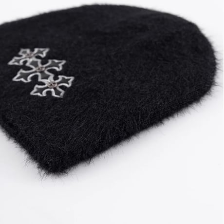 【 SUPPLIER 】Triple Cross Shaggy Knit Beanie