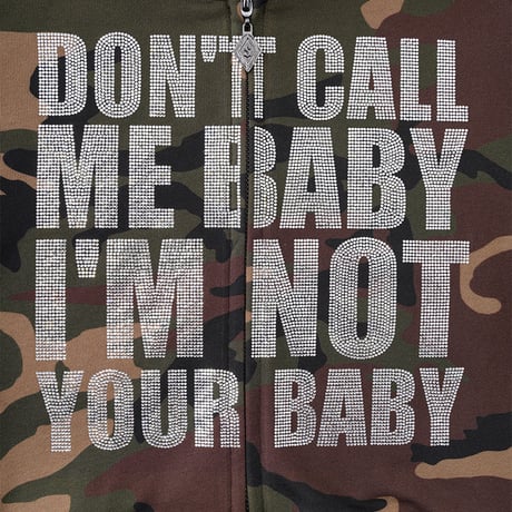 【 Sup Baby 】Camouflage Not Your Baby Cropped Zip Hoodie Women'S