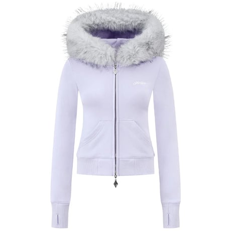 【 Sup Baby 】Baby Cross Fur Zip Hoodie - Tight Fit Women'S
