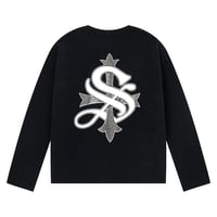 【 SUPPLIER 】Cross Rhinestone Long Sleeve Tee