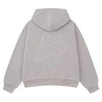【 SUPPLIER 】Spray Cross Rhinestone Zip Hoodie