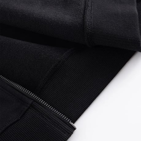 【 Unknown 】Black X Silver Cross Rhinestone Zip Hoodie