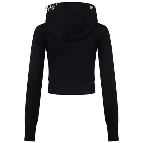 【 Sup Baby 】Multiple Cross Pierced Zip Hoodie Women'S