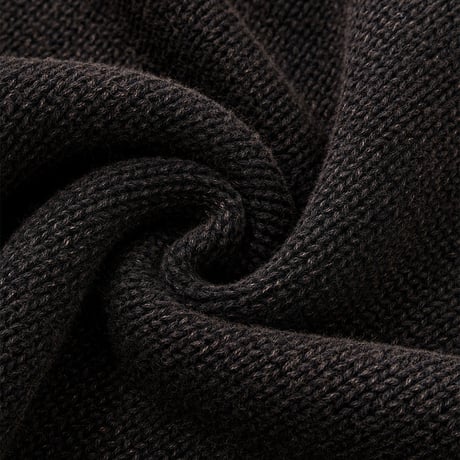 【 SUPPLIER 】Washed Triple Cross Leather Patch Crew Knit
