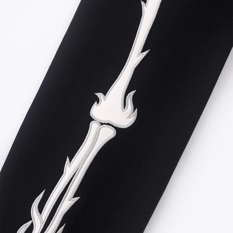 【 SUPPLIER 】Fire Bones Leather Patch Zip Hoodie