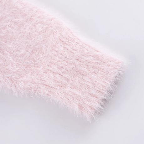 【 Sup Baby 】Baby Cross Cropped Mohair Knit Women'S