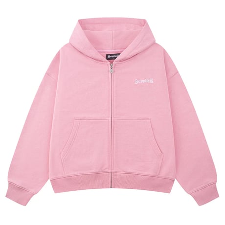 【 SUPPLIER 】Spray Cross Rhinestone Zip Hoodie