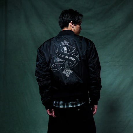 【 SUPPLIER 】Cross Rhinestone Ma-1