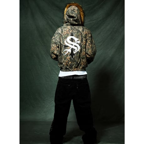 【 SUPPLIER 】Faux Fur Cross Zip Hoodie