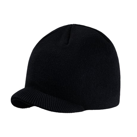 【 SUPPLIER 】Cross Leather Patch Brim Knit Beanie