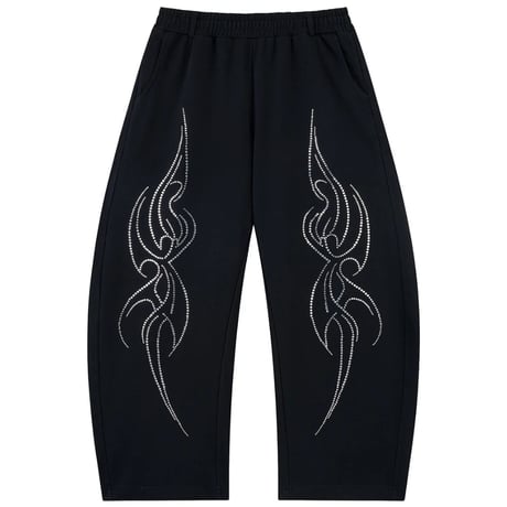 【 SUPPLIER 】Tribal Rhinestone Curve Sweat Pants
