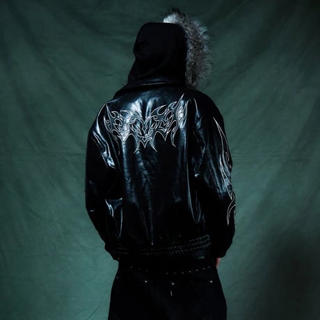 【 SUPPLIER 】Studded Tribal Faux Leather Jacket