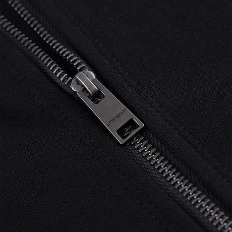 【 Unknown 】Black X Silver Cross Rhinestone Zip Hoodie