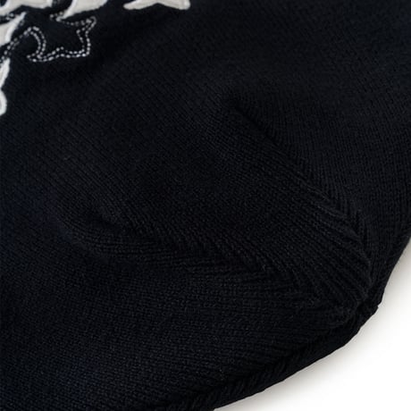 【 SUPPLIER 】Multiple Cross Leather Patch Beanie
